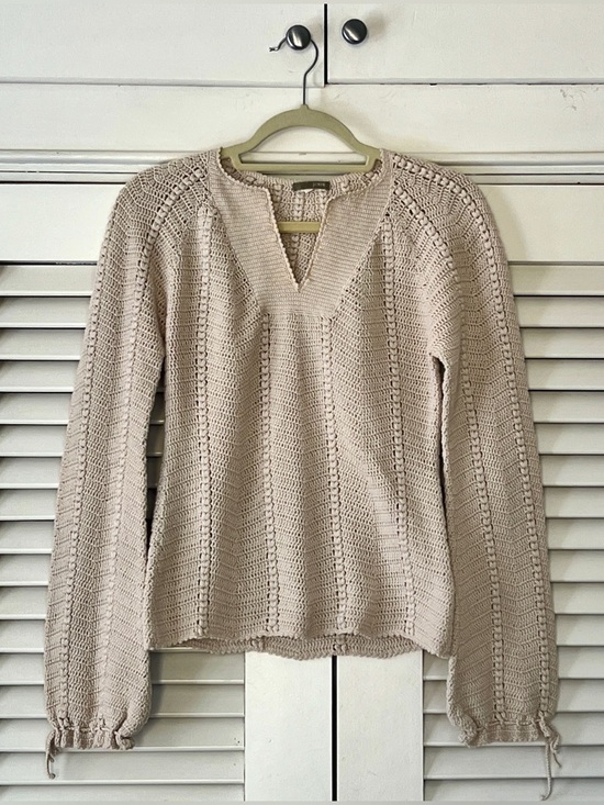 J. Crew Sweaters - J.Crew Women's Cream Woven Knit V-Neck Sweater